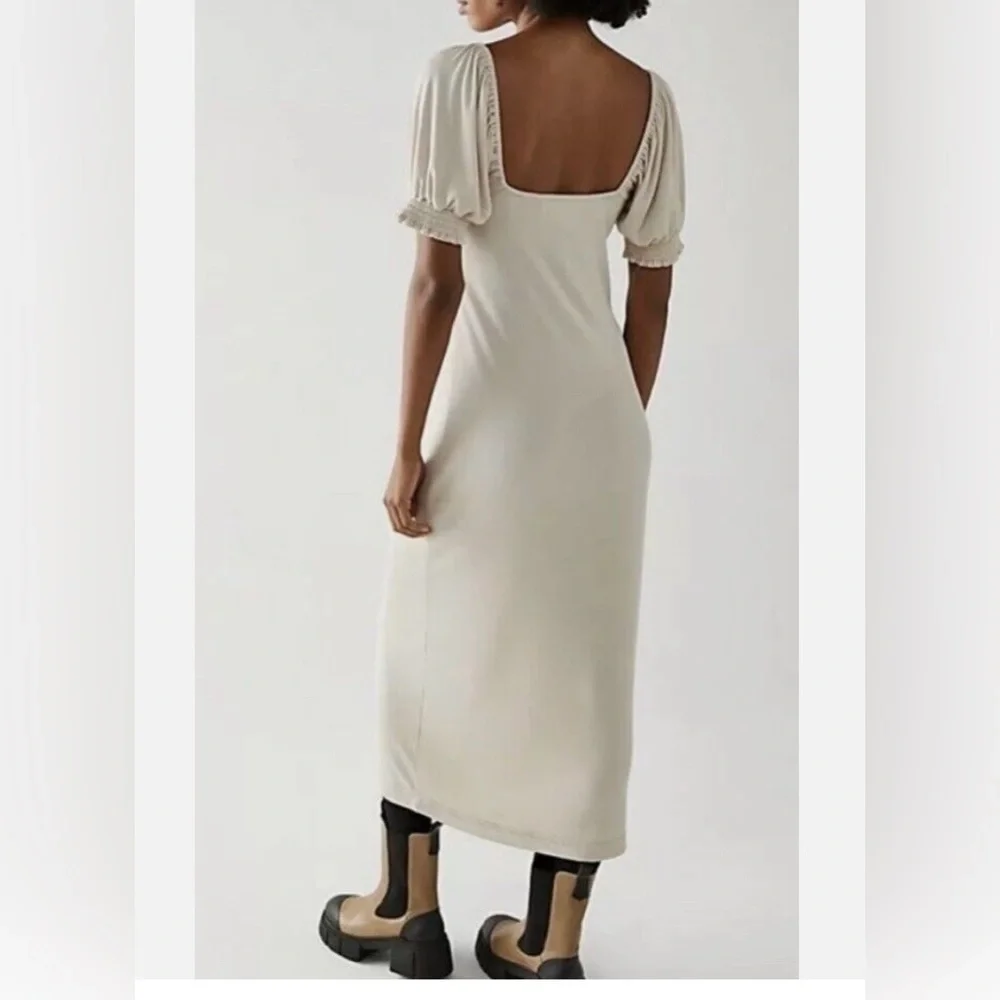 NWT Free People Beach Bell Air Midi Dress   Ribbed, Square Neckline, Size M
